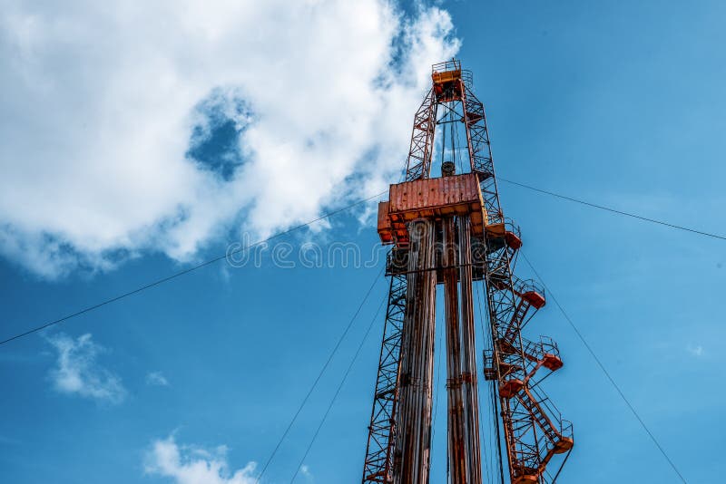 Oil and Gas Drilling Rig. Oil Drilling Rig Operation on the Oil Platform in Oil and Gas Industry