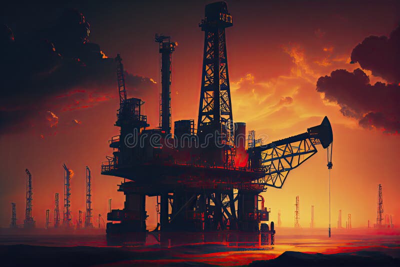 Oil gas industry business stock illustration. Illustration of fuel