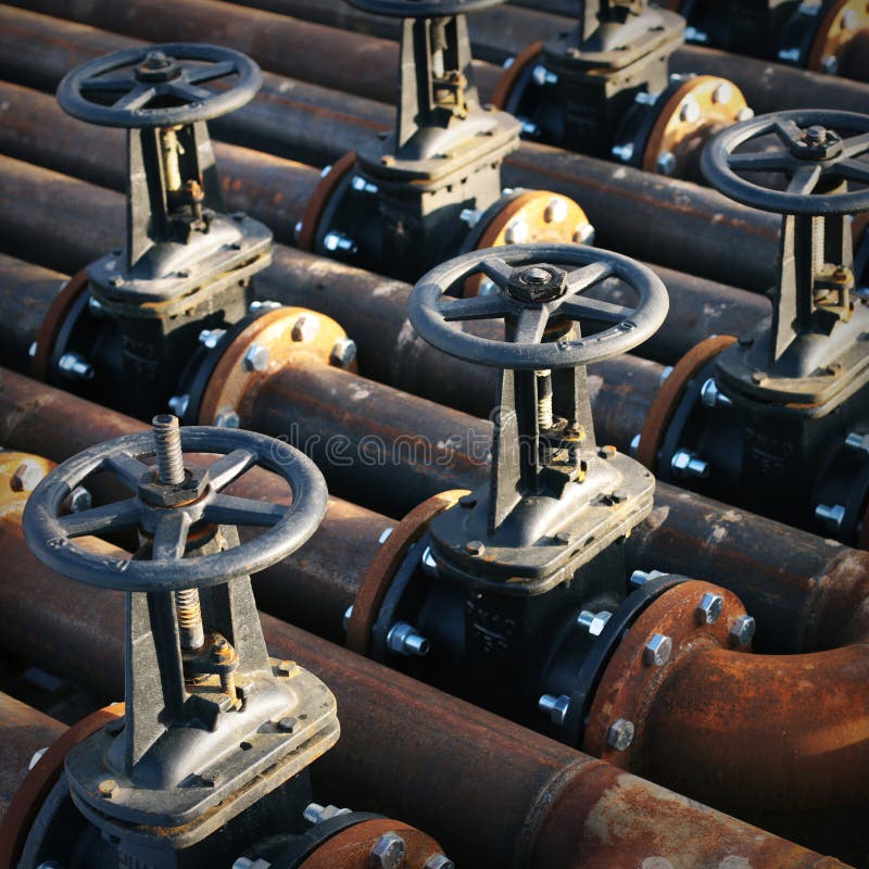 Oil and Gas Pipe Line Valves Stock Photo Image of blue, technology 54377838
