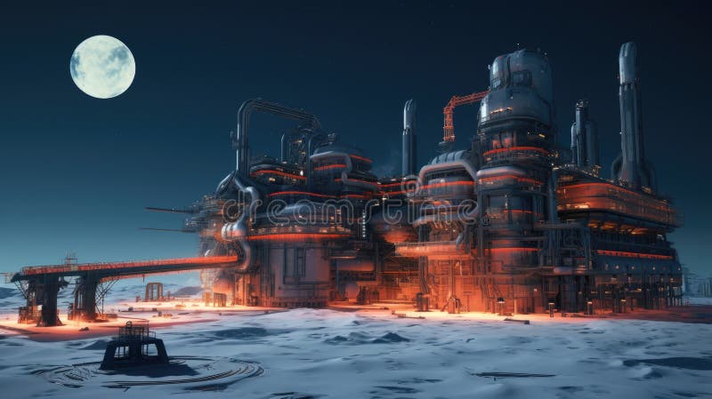 The petroleum industry of the future stock illustration