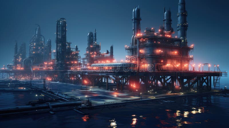 The petroleum industry of the future vector illustration
