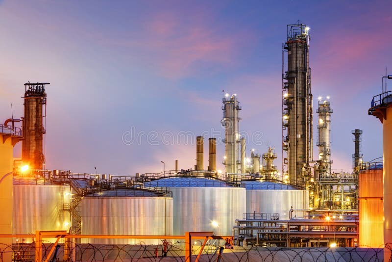 Oil Industry - refinery factory at night