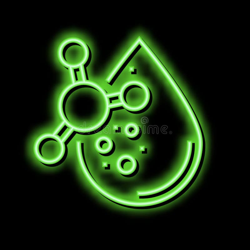 Oil Keratin Drop Neon Glow Icon Illustration Stock Vector