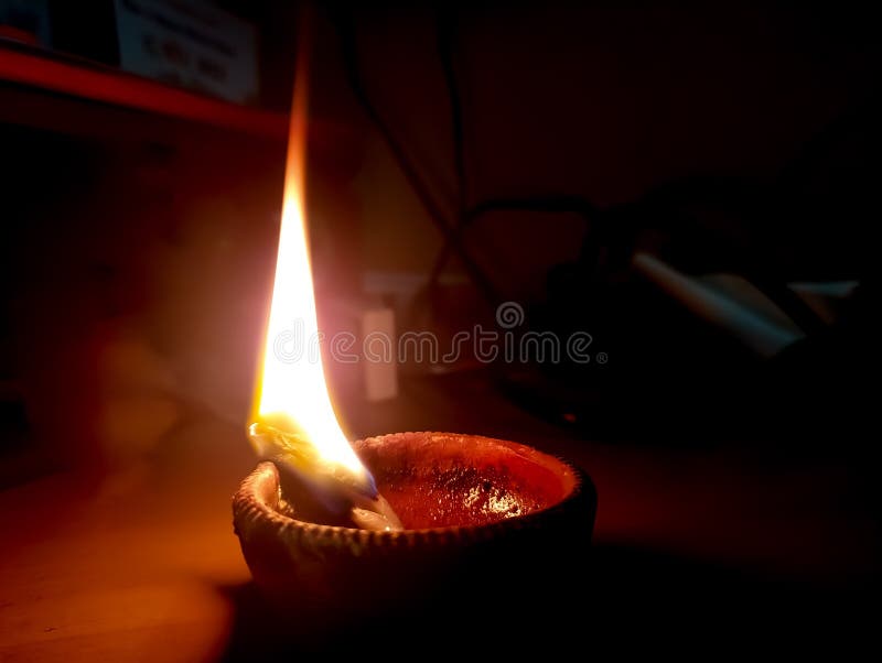 Oil Lamp Burning in the Dark at Night Stock Image Image of energy