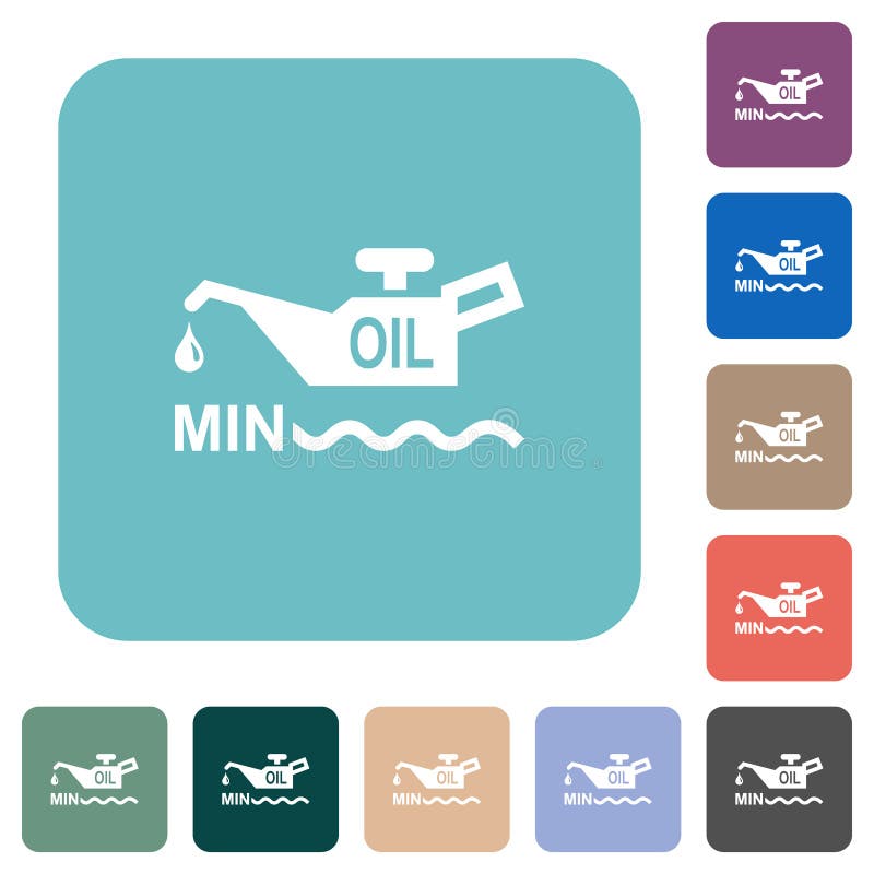 Oil Level Minimum Indicator Rounded Square Flat Icons Stock Vector ...