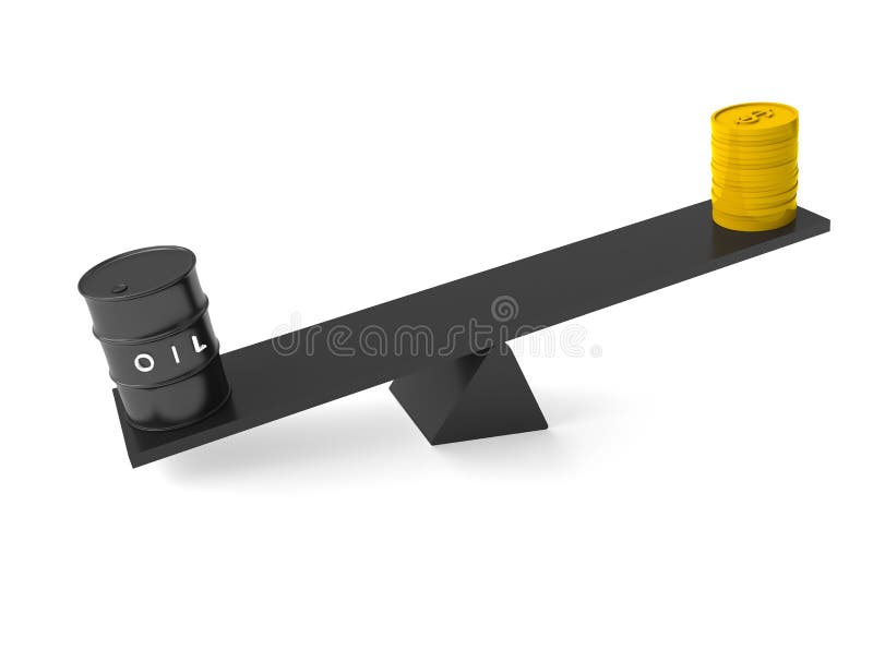 Oil and money scale stock illustration. Illustration of equality 90685294