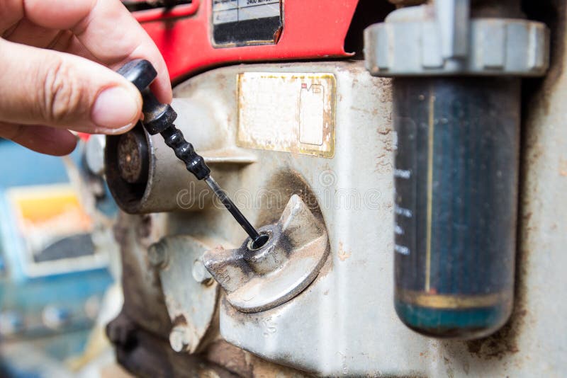 Oil old engine stock photo. Image of dipstick, hand, adult 33354716