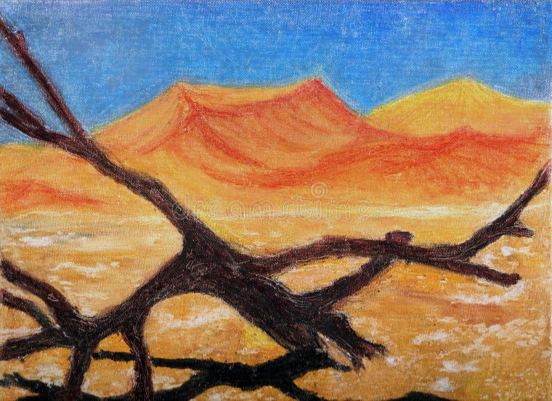 Oil painting,desert.