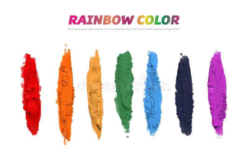 Oil painting illustration, rainbow acrylic paint background and design source royalty free illustration