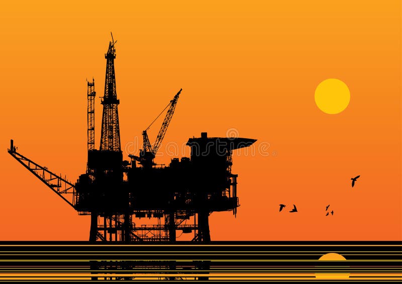 Oil platform vector