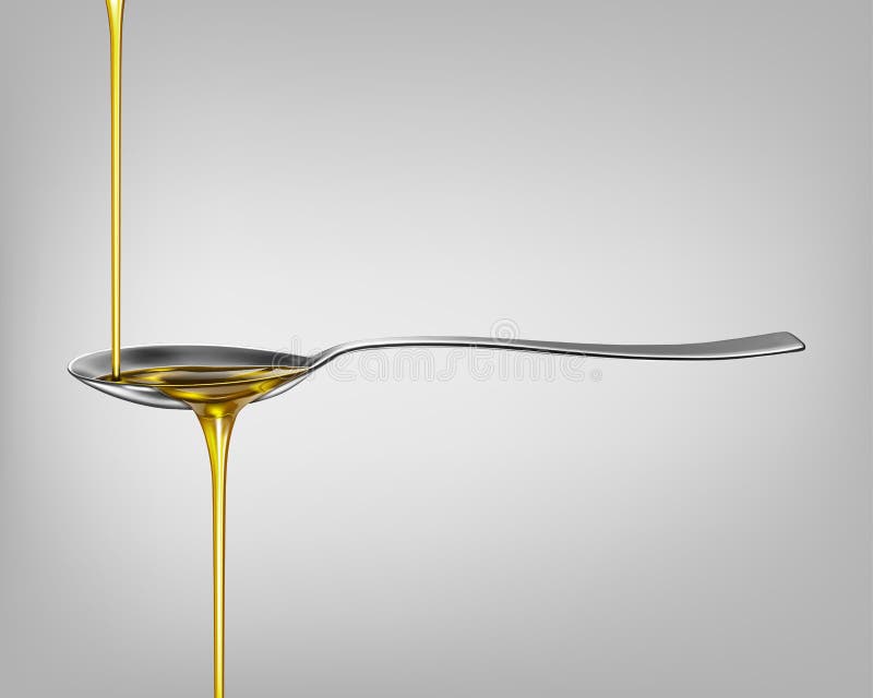 Vector spoon and olive oil stock vector. Illustration of delicious