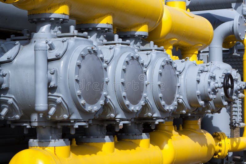 Oil pump stock image. Image of factory, yellow, industrial 18854807