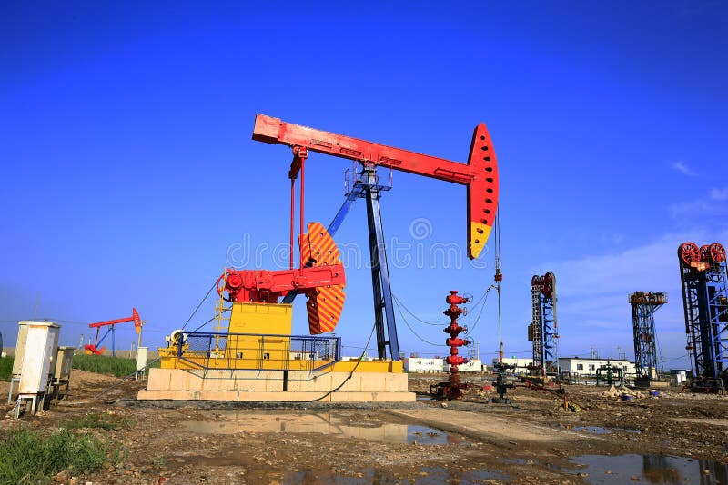 The Oil Pump, Industrial Equipment Stock Photo Image of blue