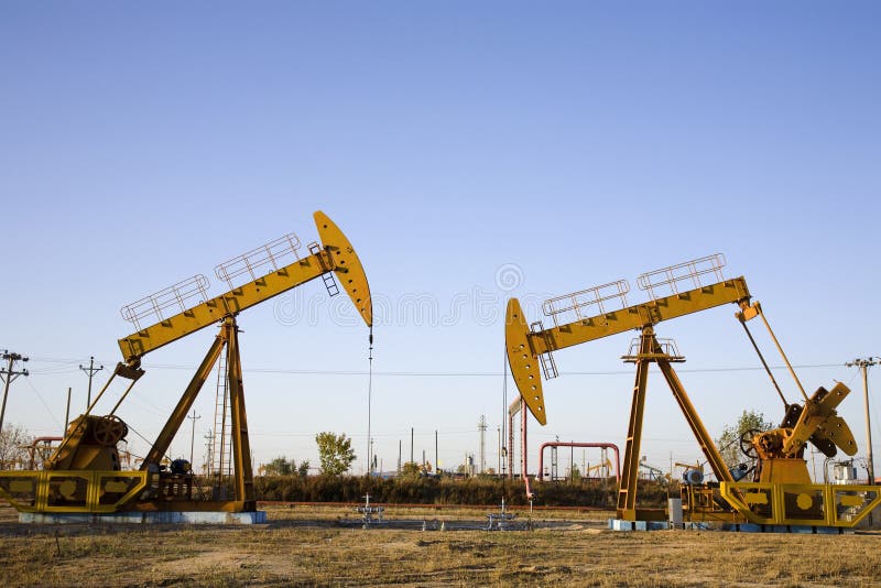 Oil pump jack stock photo. Image of 