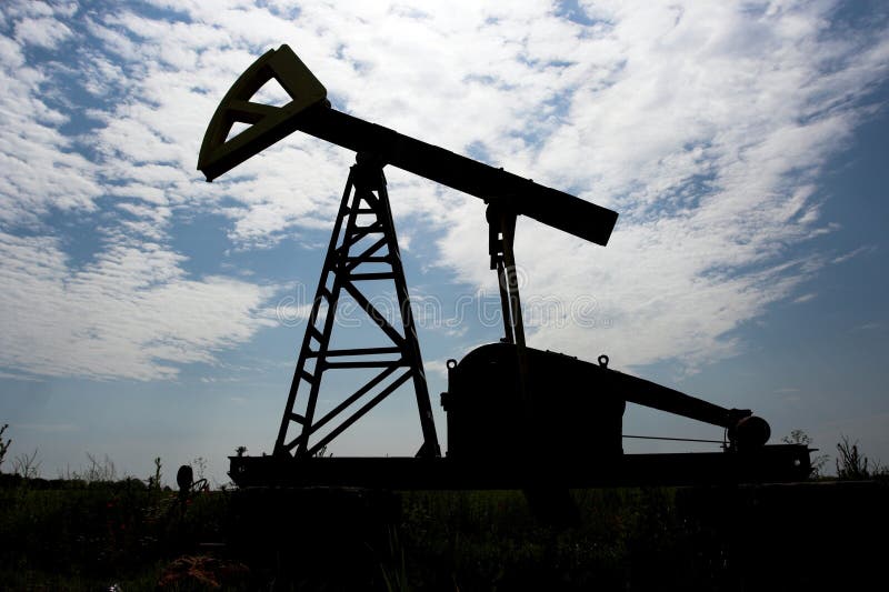 Oil pump silhouette stock image