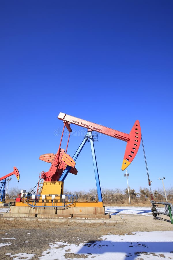 Oil pump in the work stock photo. Image of energy, technology 99516172