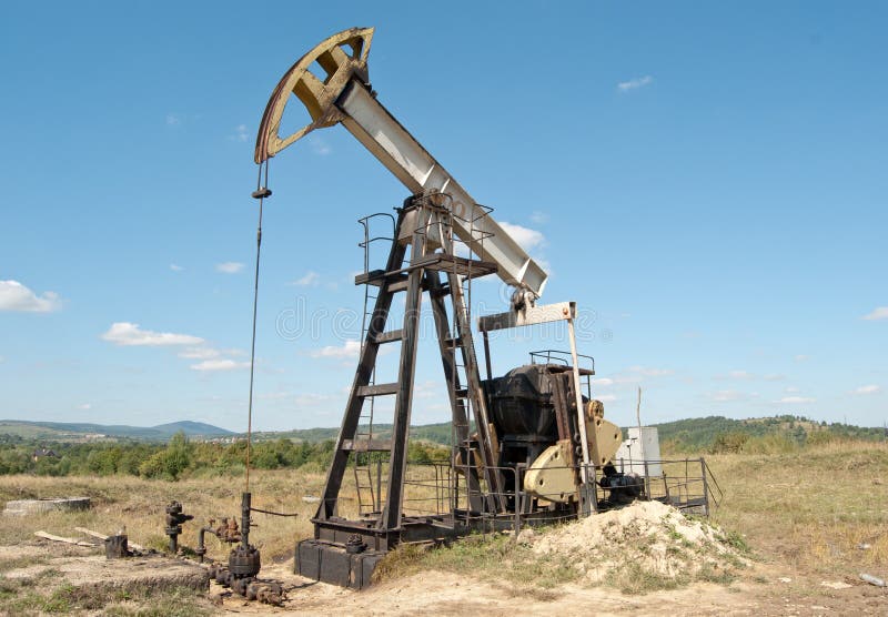 Oil pump stock image. Image of overcast, work, drill 40388585