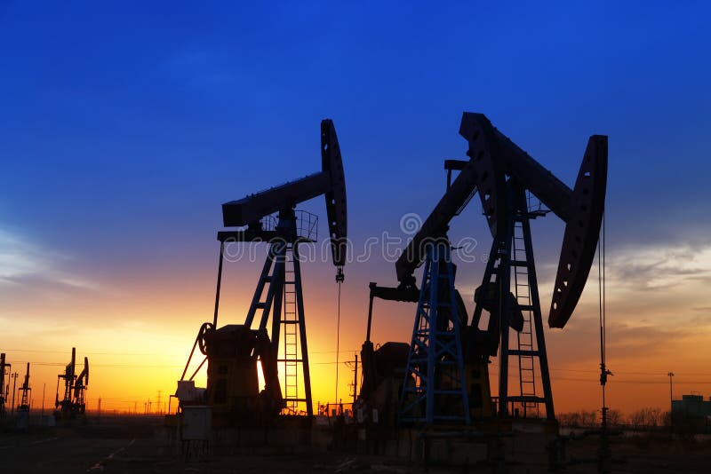Oil Pumps. Oil Industry Equipment. Stock Photo Image of oilfield