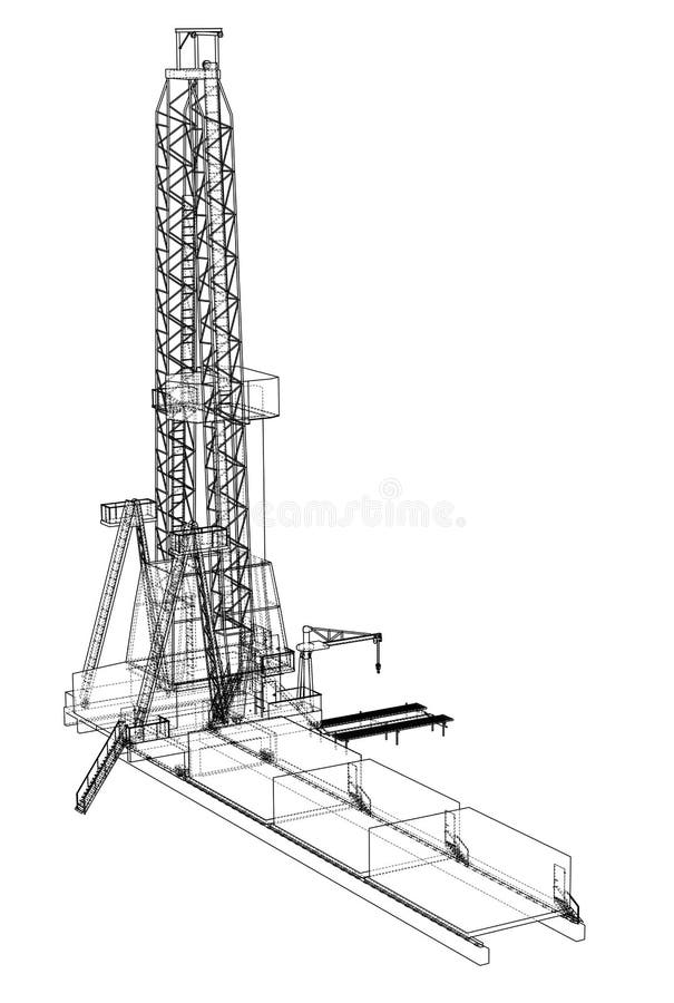 Oil Rig Sketch Illustration Stock Illustrations 716 Oil Rig Sketch