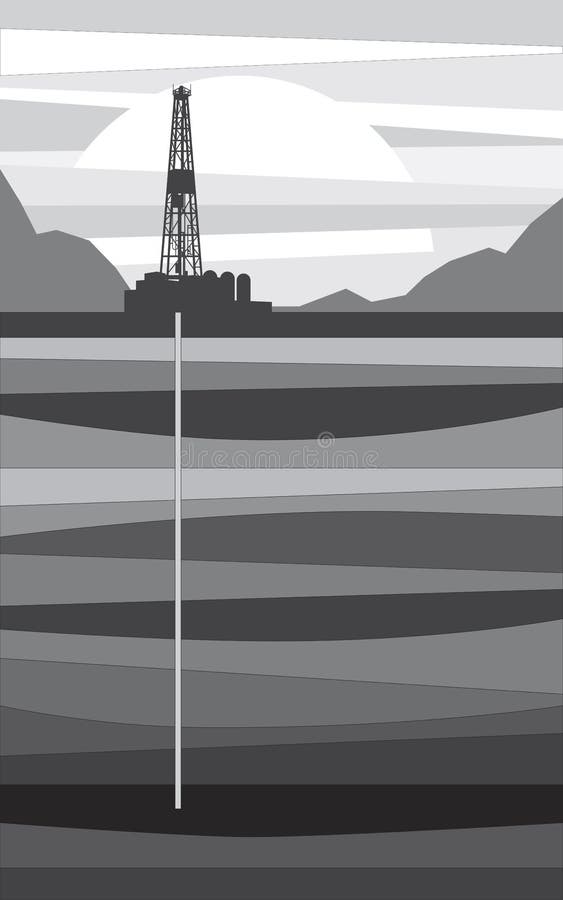 Oil Rig and Well, Illustration Stock Illustration Illustration of