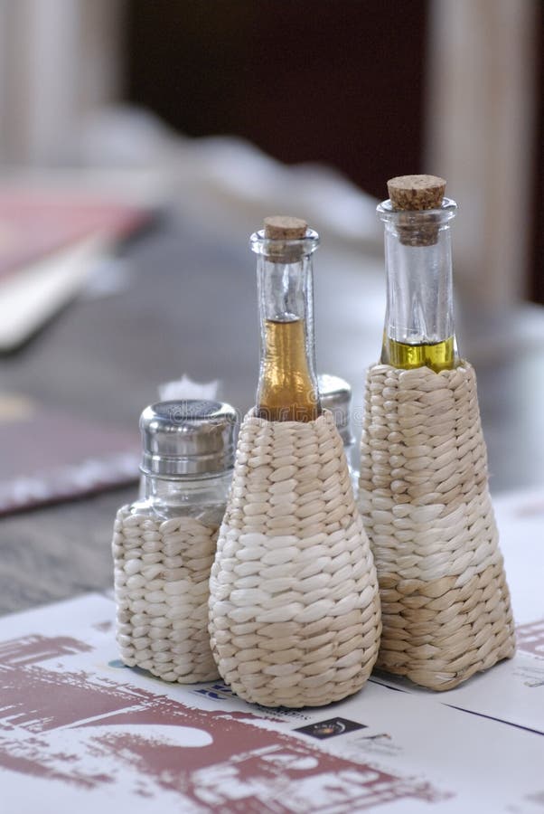 Oil, Salt and Pepper stock image. Image of fresh, basket 4017667