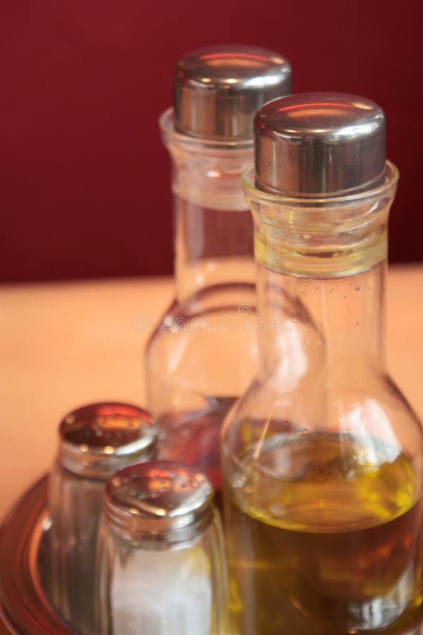 Oil, Salt and Pepper Bottle Stock Image Image of spice, condiment