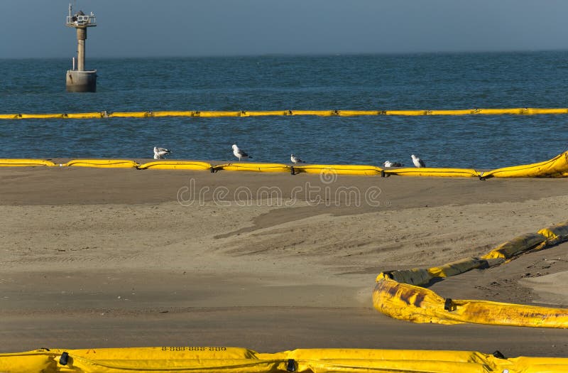 Oil spill on beach