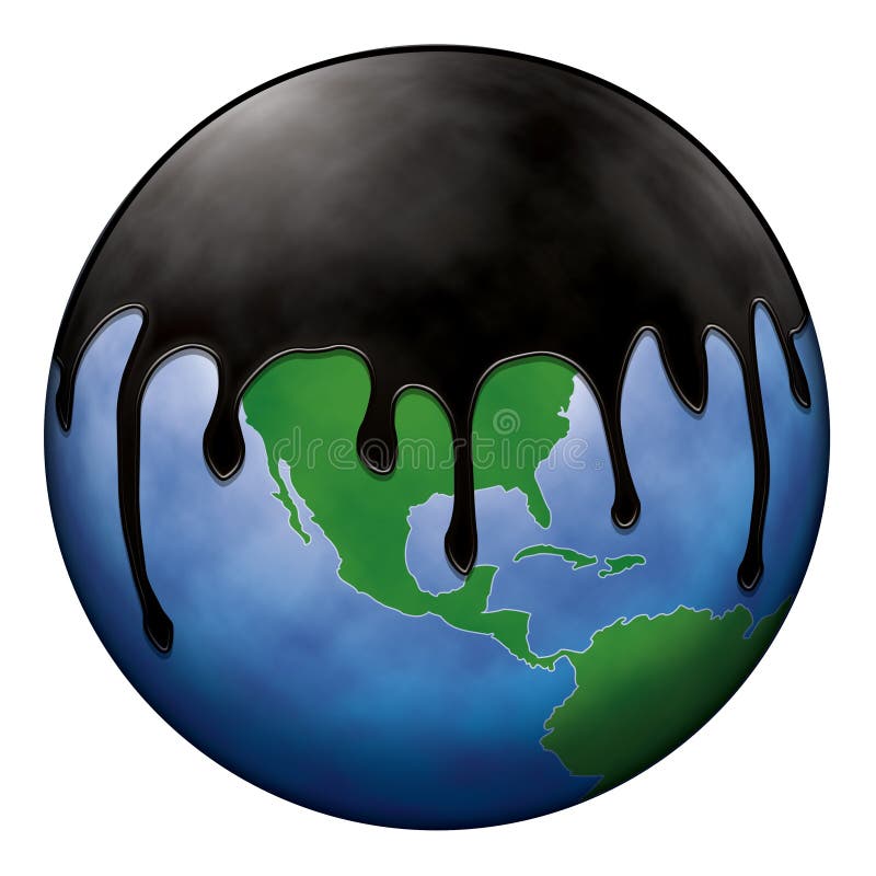 Oil Spill Covering World Globe royalty free illustration Oil Spill Covering World Globe royalty free illustration
