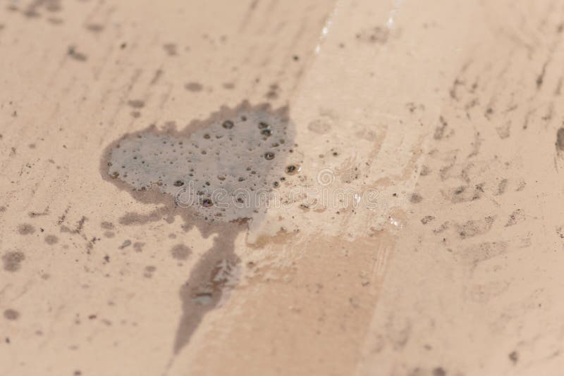 Oil Stains On Cardboard Cheap Oil Leak Absorbing Stock Image