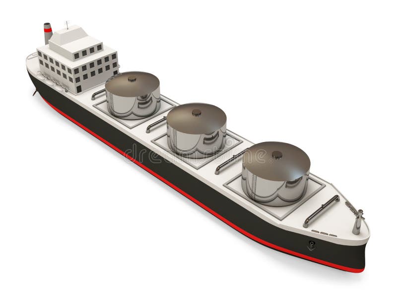 Oil Tanker Ship On Beautiful Ocean Landscape Stock Illustration