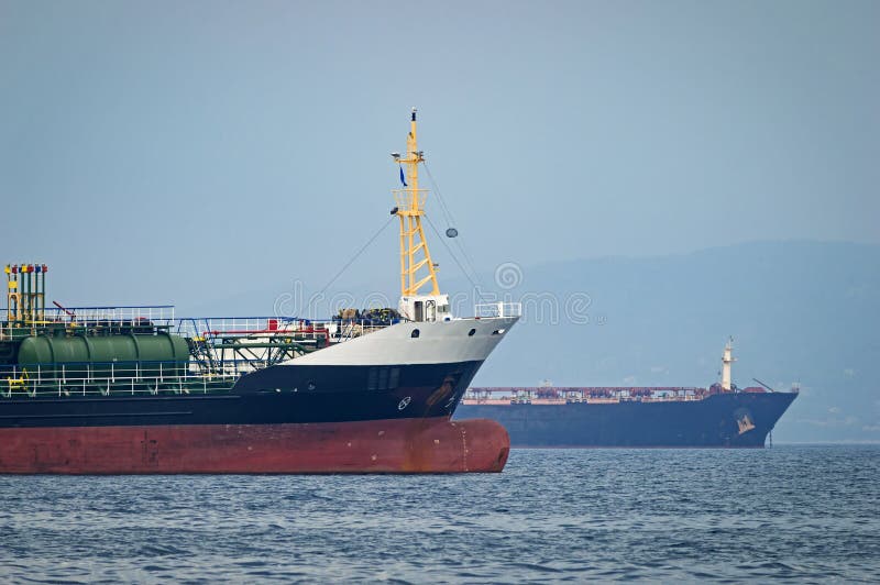 Oil tankers at an anchorage