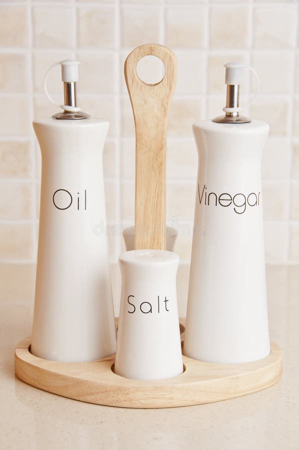 Oil, Vinegar, Salt and Pepper Set Stock Image Image of salt, vinegar