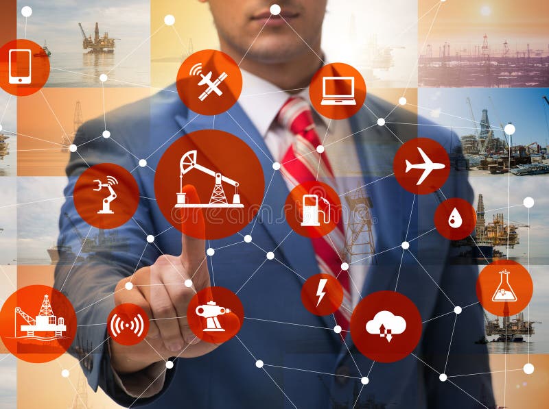 Oil Worker in Remote Operations Concept in Oil Industry Stock Image