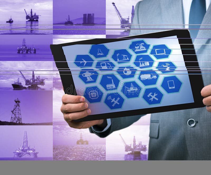 Oil Worker in Remote Operations Concept in Oil Industry Stock Image