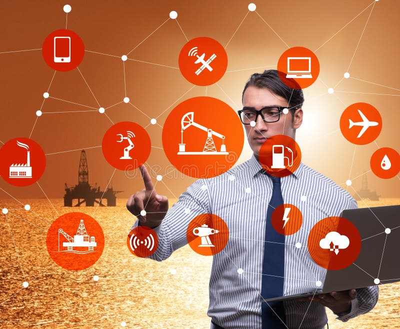 Oil Worker in Remote Operations Concept in Oil Industry Stock Photo