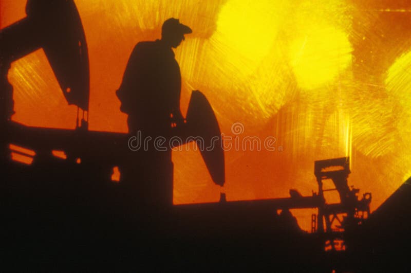Oil worker at Torrance in Delamo County, CA royalty free stock photo Oil worker at Torrance in Delamo County, CA royalty free stock photo