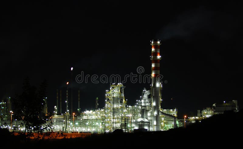 Fabulous oil refinery in night lights. Industrial lights stock images, royalty-free photos and pictures