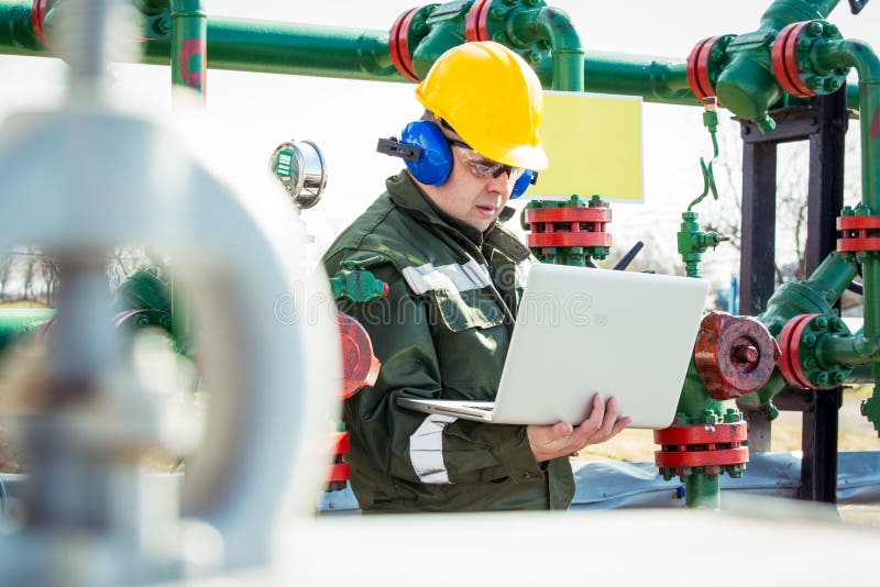 The Oilfield Worker stock photo. Image of engineer, fuel 87547150