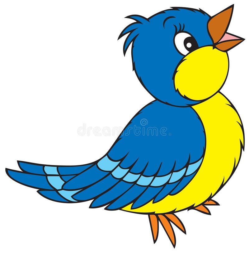 Vector clip-arts of a blue and yellow bird. Vector clip-arts of a blue and yellow bird