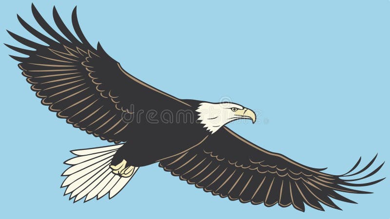 Oiseau volant de l'aigle à tête blanche de la proie nature conception vectorielle de la faune Génération AI illustration de vecteur