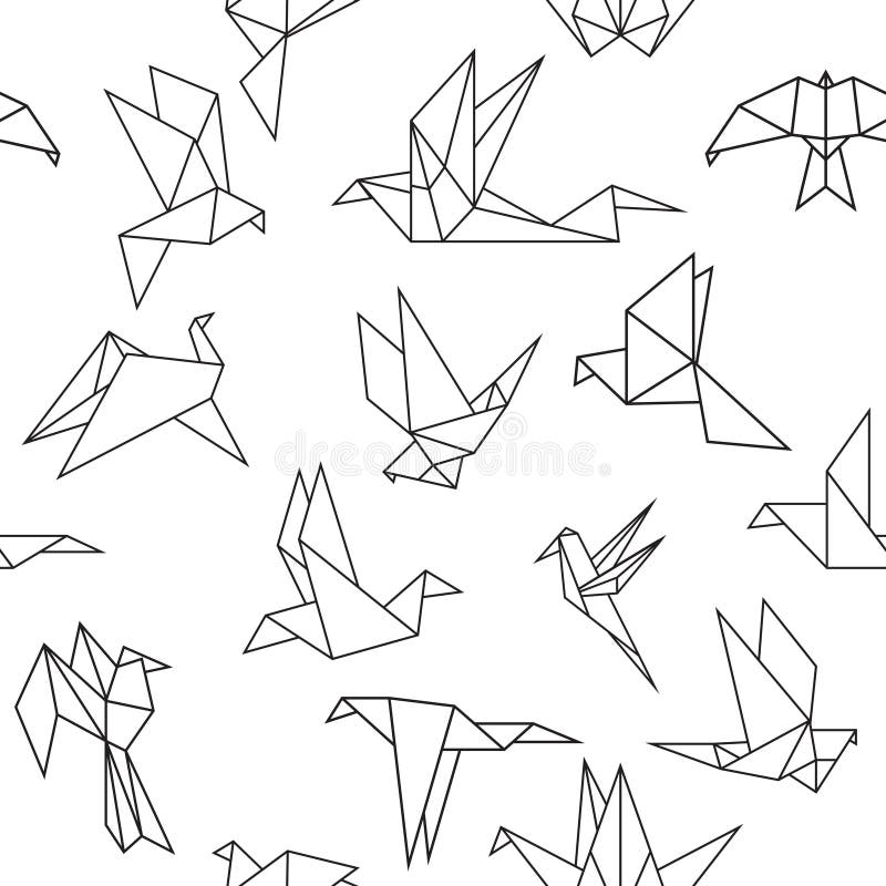 Oiseaux de papier d'origami illustration stock Oiseaux de papier d'origami illustration stock