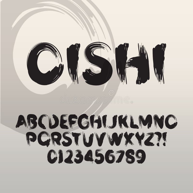Oishi, abstrakt japansk borstestilsort och nummer