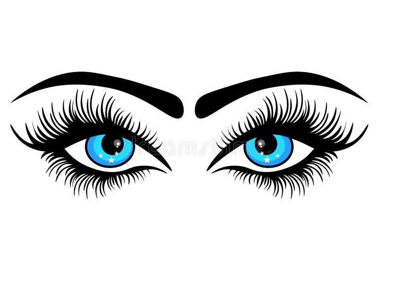 Ojo femenino azul hermoso de la web Logotipo plano del estilo ilustración del vector Ojo femenino azul hermoso de la web Logotipo plano del estilo ilustración del vector