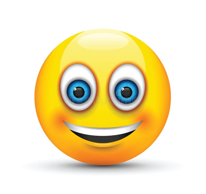 Ojos azules grandes sonrientes del emoji libre illustration Ojos azules grandes sonrientes del emoji libre illustration