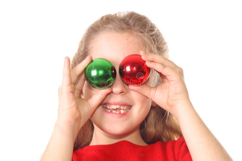 Shot of a kid christmas ornament eyes. Shot of a kid christmas ornament eyes