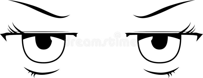 Ojos Monocromos Lindos De Estilo Animado Con Aspecto Molesto Ilustración  del Vector - Ilustración de acortar, muchacha: 202329674