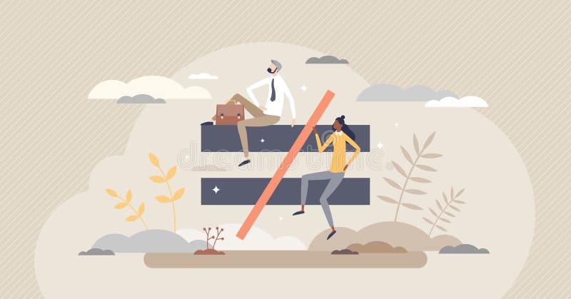 Ojämlikhet på grund av könsskillnader och diskriminering av kvinnor vektor illustrationer