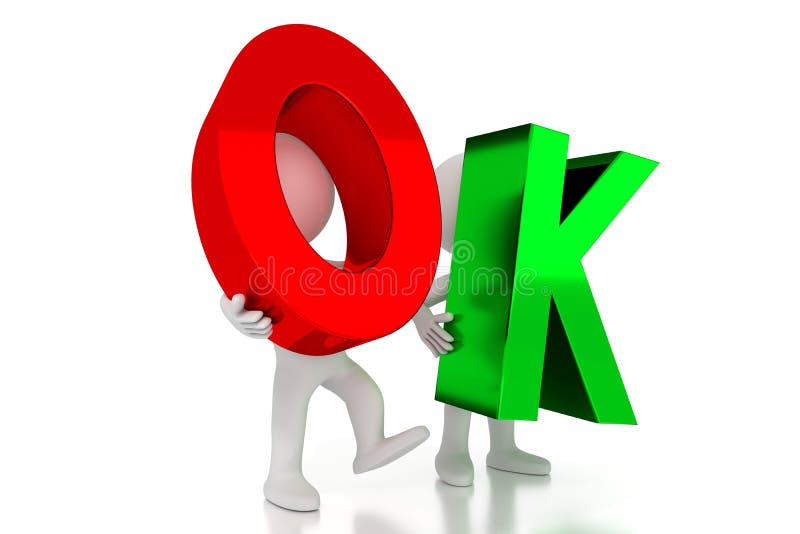 OK - colorful letters - 3D illustration stock illustration