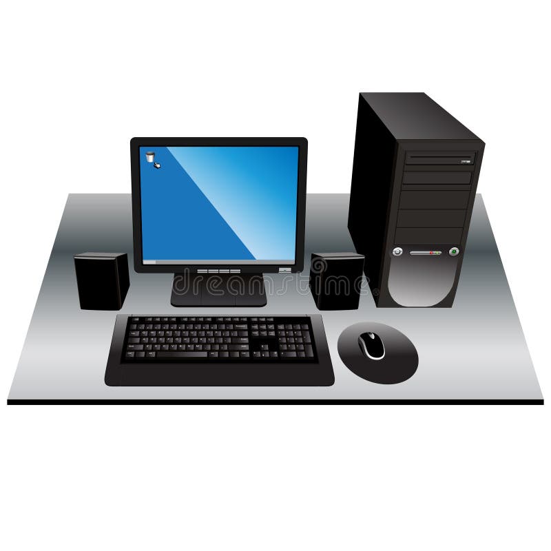 Desktop Computer With Monitor Speakers Realistic Vector Illustration Of A  Personal Computer Workstation Pc Music Production Computer Stock  Illustration - Download Image Now - iStock