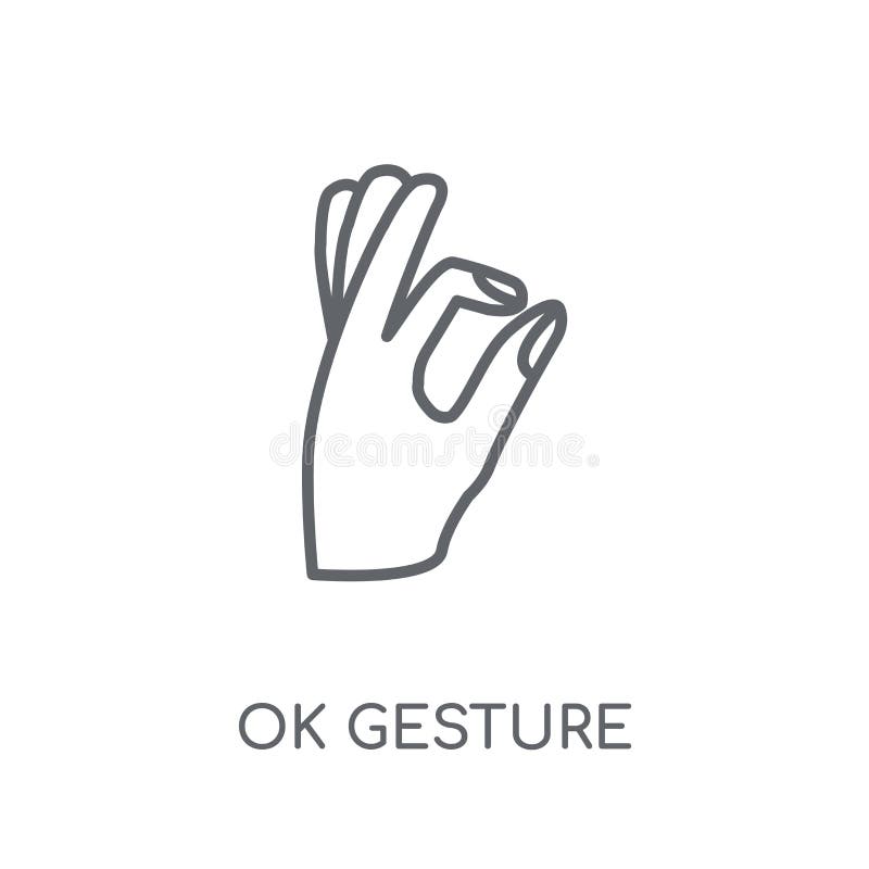 Ok Gesture Linear Icon. Modern Outline Ok Gesture Logo Concept O Stock ...